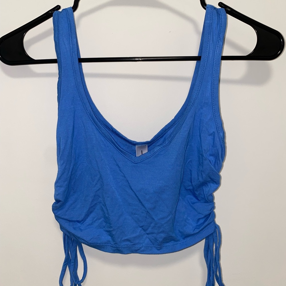 Blue ruched top